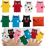 Color Monster Finger Puppets Set, My Sadness Emotional Little Monster Cartoon Doll, Blue/Red Monster Finger Puppets, Color Finger Puppets Set