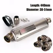 440mm Universal Exhaust Pipe 51mm Muffler Tip With DB Killer For Motorcycle ATV