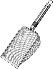 Cat Litter Box Scooper, Stainless Steel Kitten Scooper, Litter Box Scoop for Poop Sifting, Non-Stick Large Scooper with Long Handle for Litter Box and Kitten Pooper Lifter Jmedic