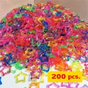 200pcs. Plastic Star Chain Links Toy Parrot Bird Foot Parts Kid Mixed Color DIY