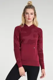 Jerf Womens Bandon Maroon Seamless Hoodie