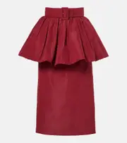 [Patou] Patou Bloom ruffled pencil skirt AU 12 red