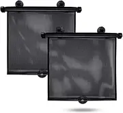 EcoNour Car Side Window Sun Shade (2 Pack) | Retractable Car Roller Sunshade for Kids | Baby Car Window Shades for UV and Sun Glare Protection | Baby Car Travel Accessories (15"x17")