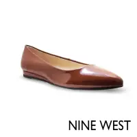 在飛比找momo購物網優惠-【NINE WEST】FLIVE3純色尖楦頭平底鞋-棕色