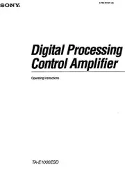 Sony TA-E1000ESD Amplifier / Receiver Owners Instruction Manual