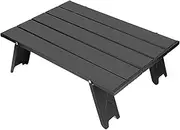 Portable Folding Table for Outdoor Camping, BBQ, and Picnic - Mini Black Aluminium Alloy Foldable Table