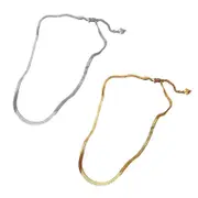 Titanium Steel Flat Snake Bone Necklace Chain Choker For Men Women Jewelry Gifts