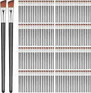 100 PCS Angled Eyebrow Brushes, Disposable Eyebrow Tint Brush, Angled Brow Brush Eye Eye Shadow Applicator Sticks Eye brow Concealer Brush for Beauty Cosmetic Make up Tool
