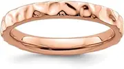 [Stackable Expressions] 925 Sterling Silver Polished Patterned Stackable Pink Plated Ring Size 5-Stackable-Ring for Women