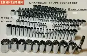 CRAFTSMAN 117 pc 1/4 3/8 1/2 Dr SAE METRIC MM 6pt 12pt wrench socket Tool set