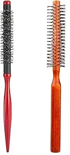 2Pcs Roller Hair Combs,Round Hair Styling Brush Curling Hair Brush for Women and Menfor Thin Hair,Bangs,Beard,Lifting,CurlingSmall Round Brush for Blow Drying and Curling