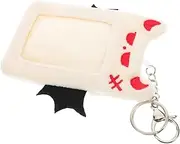 GRIRIW Kawaii Photo Card Key Holder Devil Wings Card Protector Soft Plush Fabric Multifunctional Id Case