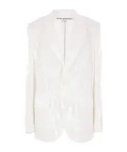 single-breasted jacket in sequinned satin S,M White