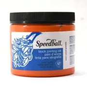 Speedball Art Products Water-Soluble Block Printing Ink 16 Oz Orange Crafts
