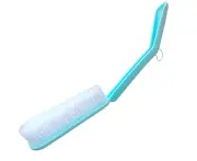 Bath Body Shower Brush,Soft Shower Back Scrubber with Curved Long Non-slip Handled Body Brush Bathroom Massage Back Brush