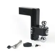Black 180 Hitch w/ Chrome Combo Ball - 10" Drop for 3" Shank w/Hitch Pin Lock