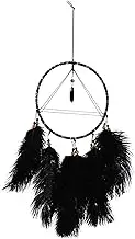 Dream Catcher Wind Chimes Macrame Wall Hanging for Mini Dream Catcher Indoor Wall Decor Aesthetic Home Artificial Lights Hanging Wall Art Dreamcatcher Hanging Decoration Black Iron