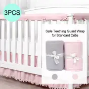 3Pcs Quilted Standard Crib Rail Cover Protector Safe Teething Guard Wrap Cover