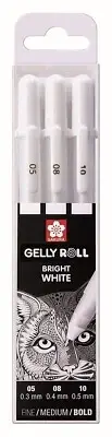 Sakura Gelly Roll Classic White Gel Ink Pen | Fine Medium Bold || 3 Pens NEW AU