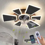 Modern Ceiling Fan with Light and Remote, Low Profile Ceiling Fans with Light...