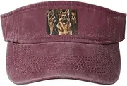 [RLDOBOFE] Sun Visor Hat Adjustable Empty Top Baseball Cap German shepherd Sun Hats for Women Men Sports Hats Summer Beach Cap