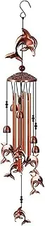 35 Inch Wind Chimes Retro Dolphin Bells Soothing Melodic Tones for Patio Garden