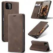CaseMe Samsung Galaxy A22 5G Classic PU Leather Folio Case Cover A226 [Coffee]