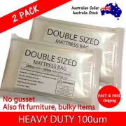 DOUBLE SIZE HEAVY DUTY - Mattress Plastic Cover Protector Storage Bag 2-Pack