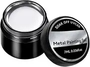 Gel à ongles 3D – Vernis à ongles en métal élé | Vernis à ongles en gel argenté longue tenue | Vernis à ongles argenté 7 ml pour manucure créative et effets brillants professionnels