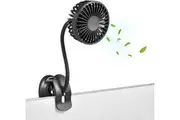 USB Clip Fan Rechargeable Personal Fan with Emergency Power Bank, 3 Speeds