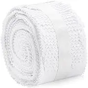 Acshio 50 Pieces Jelly Fabric Strips Roll for Quilting, 43 x 2.4 Inch White Cotton Patchwork Roll, Solid Color Quilting Strips Sewing Rolled Cotton for Blanket, Rug, Quilt, Sewing DIY Crafts
