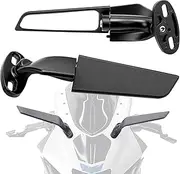 Modified Motorcycle Rearview Mirror,1 Pair Adjustable Rotating Side Mirrors,Wide Viewing Angle Wing Rearview Mirrors for Ninja 300 400 650 ZX6R CBR1000RR
