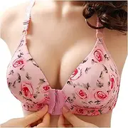 [Generic] Sports Bra Bandeau Women's Front Buckle Underwear Thin Style Gathered Without Steel Ring Adjustable Large Chest Vest Style Bra One Shoulder Sports Bra Set