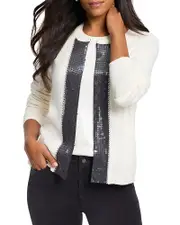 Nic+Zoe Sequin Trimmed Cardigan