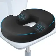 BlissTrends Donut Pillow Seat Cushion, Donut Chair Cushions for Postpartum Pregnancy & Hemorrhoids, Tailbone Pain Relief Cushion, Memory Foam Lifting Cushions for Office & home Chairs (Black, X-Large)