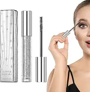 Glitter Mascara - Waterproof Voluminous Curling Mascara - Lengthening Volumizing Mascara for Eyelash, Women Eye Makeup