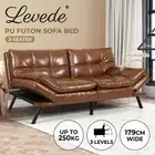 Levede Sofa Bed Futon Recliner Lounge Couch Convertible PU Faux Leather 3 Seater
