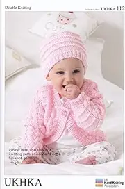 Double Knitting DK Pattern for Long Short Sleeved Baby Cardigans Hat & Blanket (UKHKA 112) by UKHKA