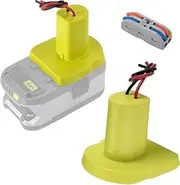 [Abatinvo] 2 Packs Wheel Adapter Compatible with Ryobi 18V P107 P102 Dock Power Connector Battery Adapter Kit with Fuses & Wire Terminals 12AWG Wire for DIY Ride On Truck, RC Car Toys and Robotics