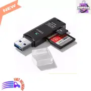 USB 3.0 Micro SD Card Reader, Dual Slot for SD & Micro SD Cards - Black