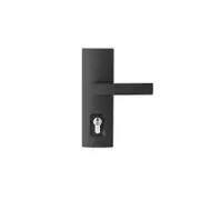 Delf Trade Matt Black Single Cylinder Linear Lucca Secure Entrance Lever Set