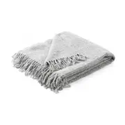 Auskin Alpaca Boucle Throw Sofa/Bed Decorative Blanket 145x180cm Light Grey
