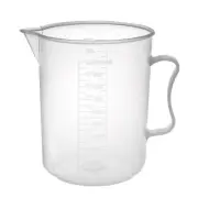 Laboratory Clear White PP Plastic 1000mL Graduated Measuring Cup Handled Beaker