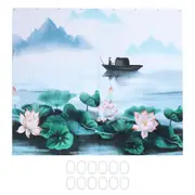 Blackout Curtains Waterproof Flower Pattern Shower Curtain Window Panels for Bedroom Living Room Study HotelM