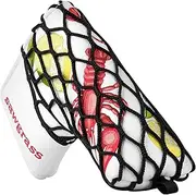 Golf Club Wood Head covers for Driver/Fairway/Hybrid/(1.F.H)/Putter White PU Leather Crayfish Net Design
