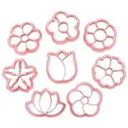 8pcs Flower Cookie Cutters Set Biscuit Fondant Embosser Stamp for Wedding Party