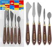 MEEDEN 5 Pieces Painting Knife Set, Versatile Stainless Steel Spatula Palette Knife, Oil Painting Supplies Mixing Scraper for Oil, Paint Color Mixing, Acrylic Painting