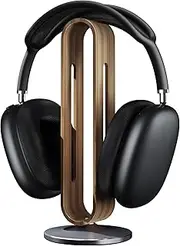 Aaoera Headphone Stand Wood,Headphone Holder,Headset Holder,Headset Stand,Headphone Stand for Desk,Bamboo & Aluminum Alloy,Anti-Slip Silicone Pad,Compatible with Airpods Max,All Headphone (B-Grey)