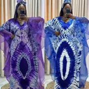 Women Printed Abaya Maxi Dress Moroccan Kaftan Loose Caftan Batwing Sleeve Gown