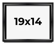 19x14 Shadow Box Frame Black | 1.25 inches Deep Real Wood Contemporary Shadowbox